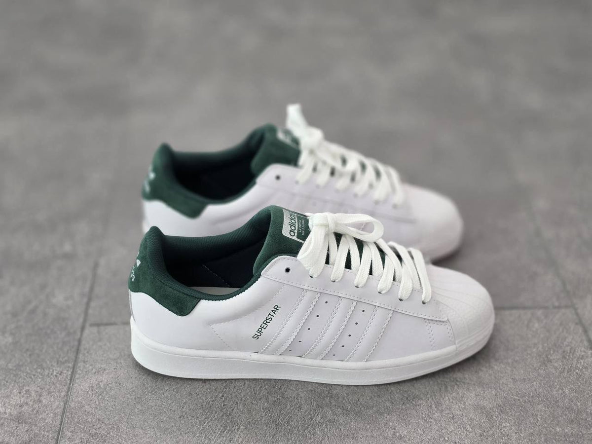 ADIDAS SUPERSTAR WHITE/GREEN SUEDE